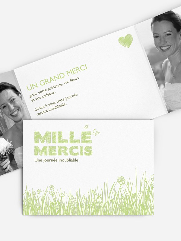 Carte de remerciements Prairie