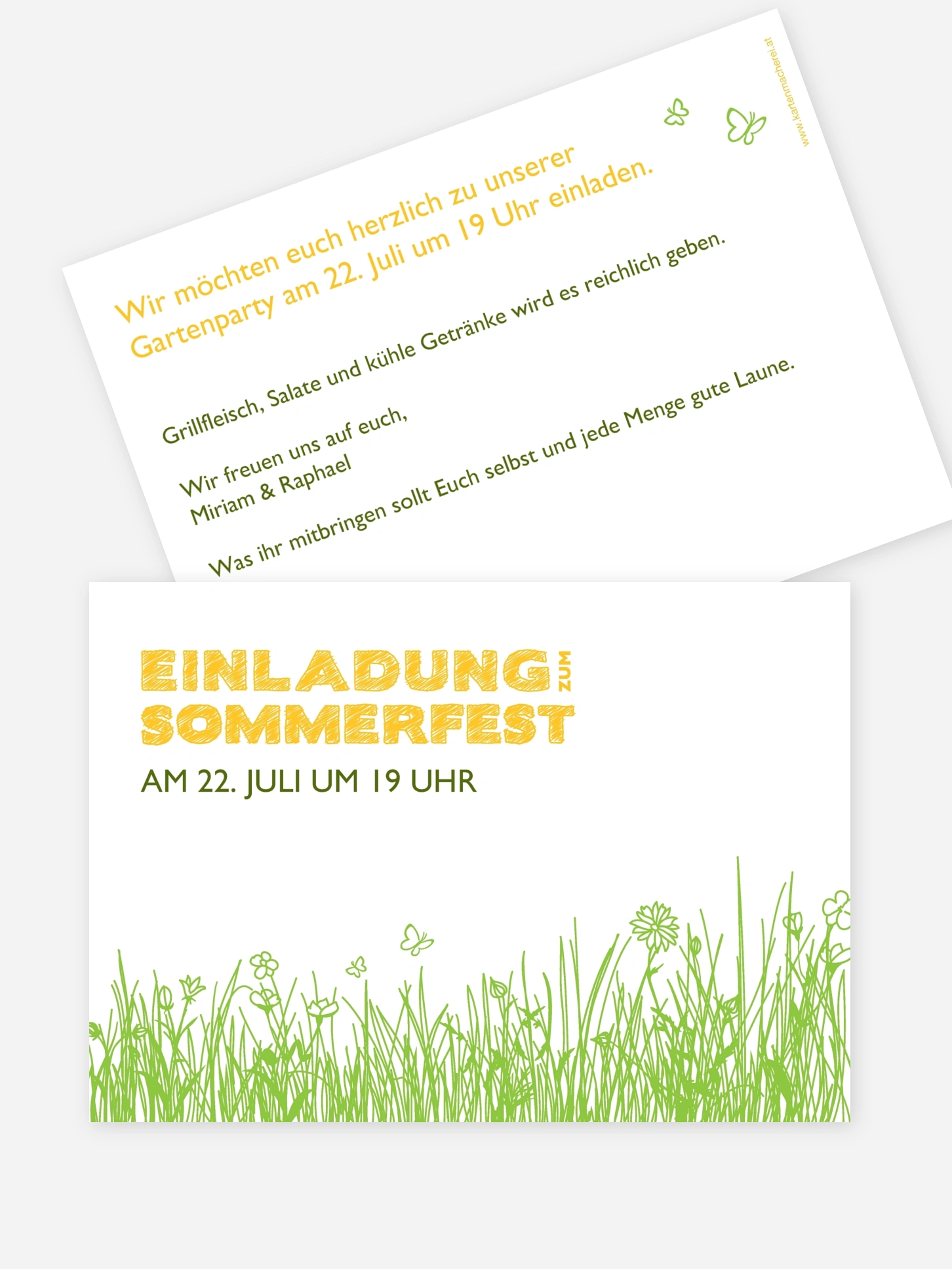 Partyeinladung Sommerwiese