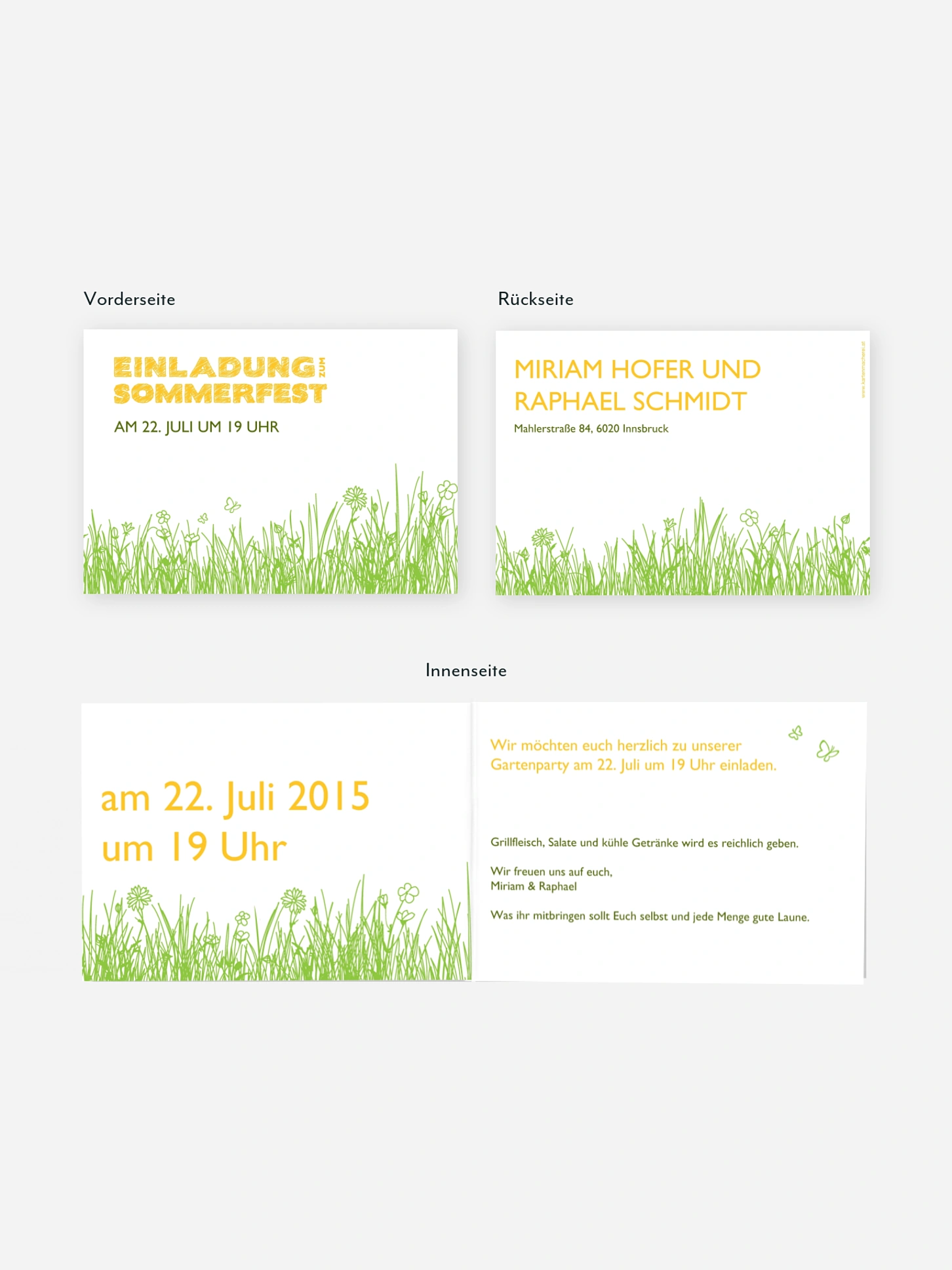 Partyeinladung Sommerwiese