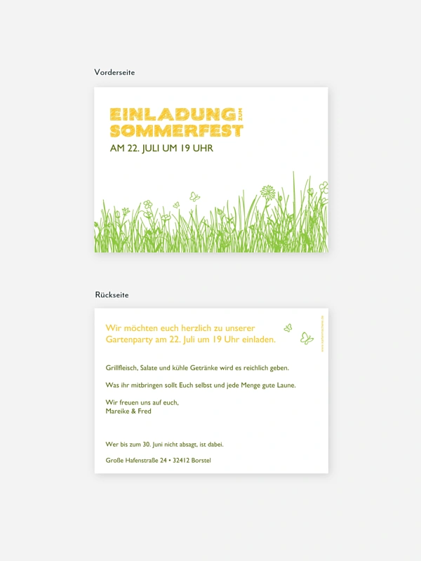 Partyeinladung Sommerwiese