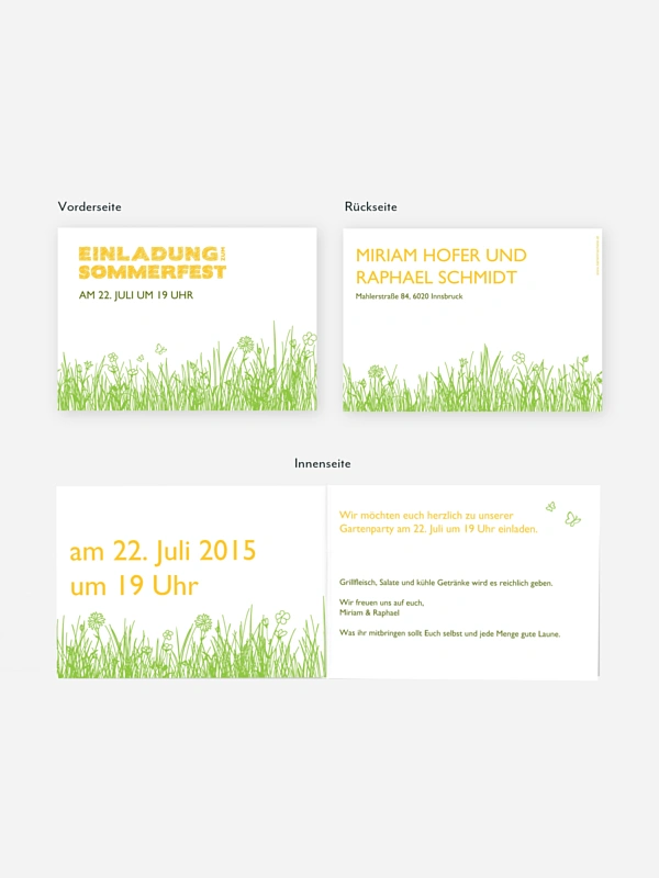 Partyeinladung Sommerwiese