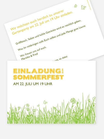 Partyeinladung Sommerwiese