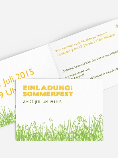Partyeinladung Sommerwiese