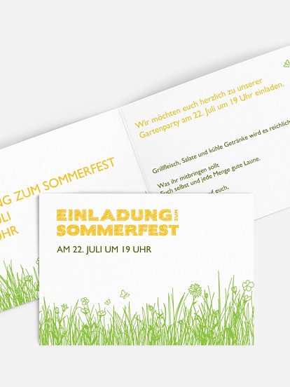 Partyeinladung Sommerwiese
