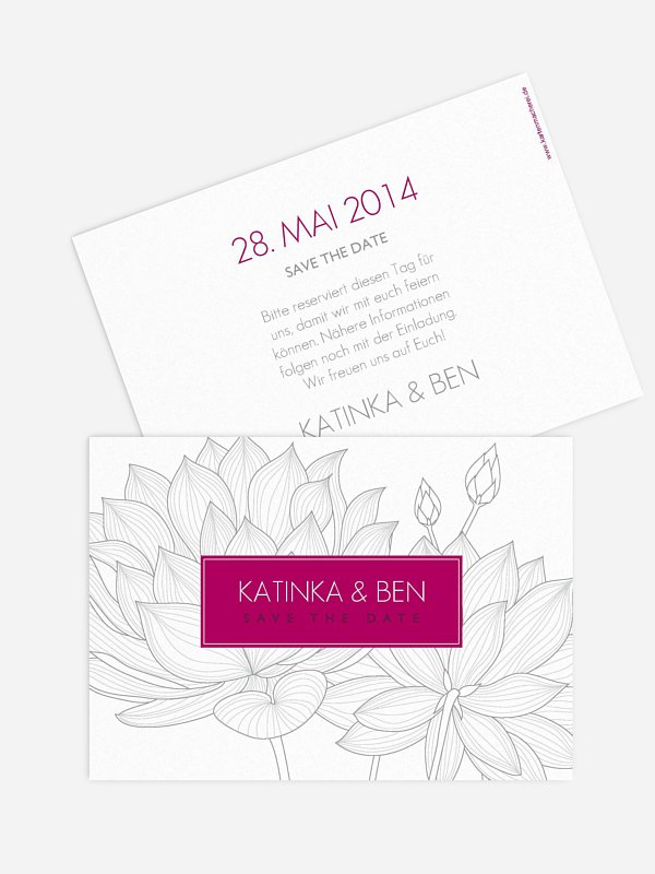 Save-the-Date Karte Wasserlilie