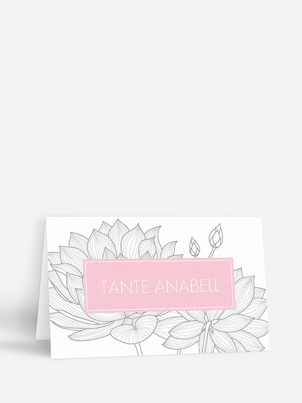 Tischkarte Hochzeit Wasserlilie