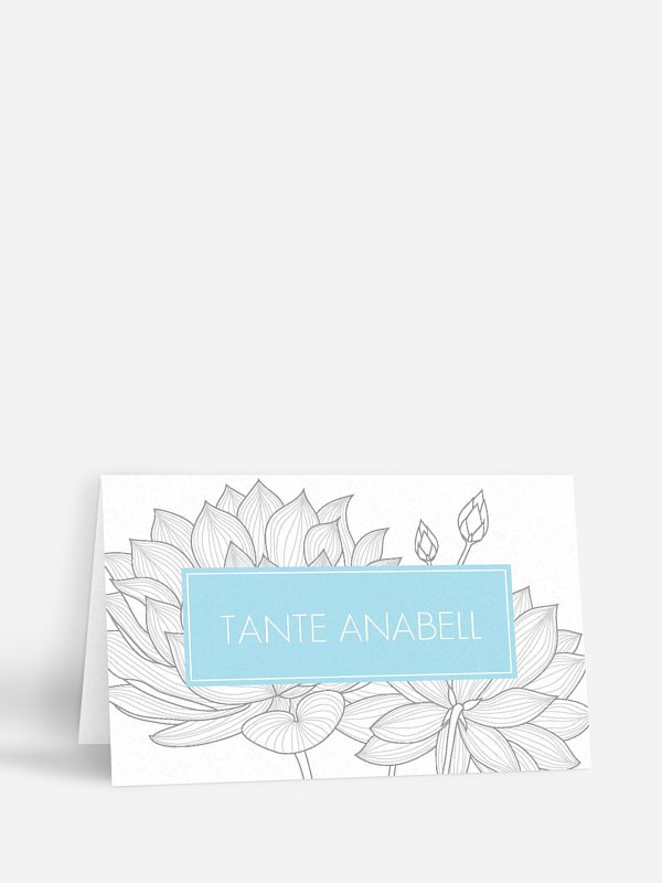 Tischkarte Hochzeit Wasserlilie