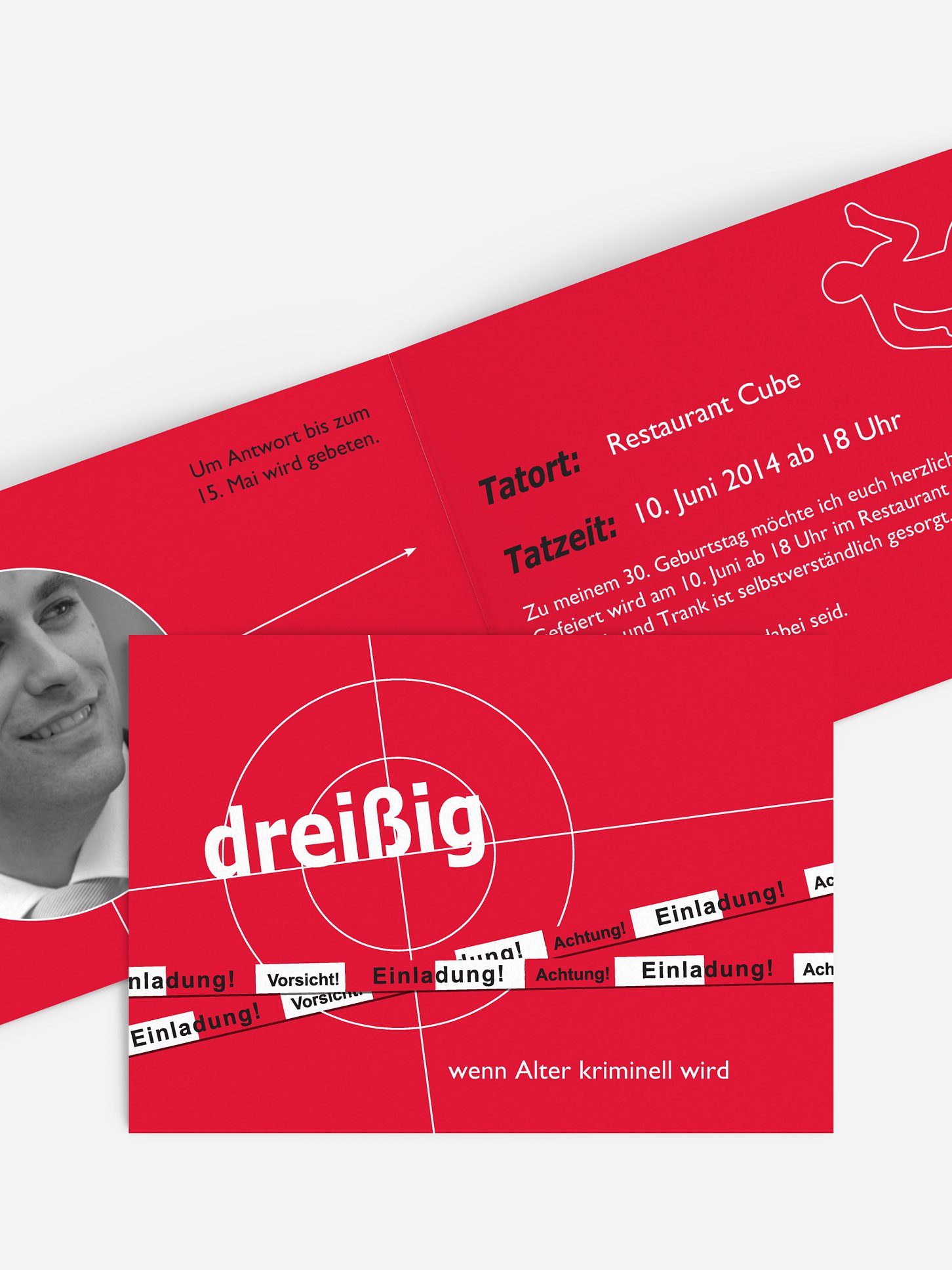 Einladung 30. Geburtstag Krimi