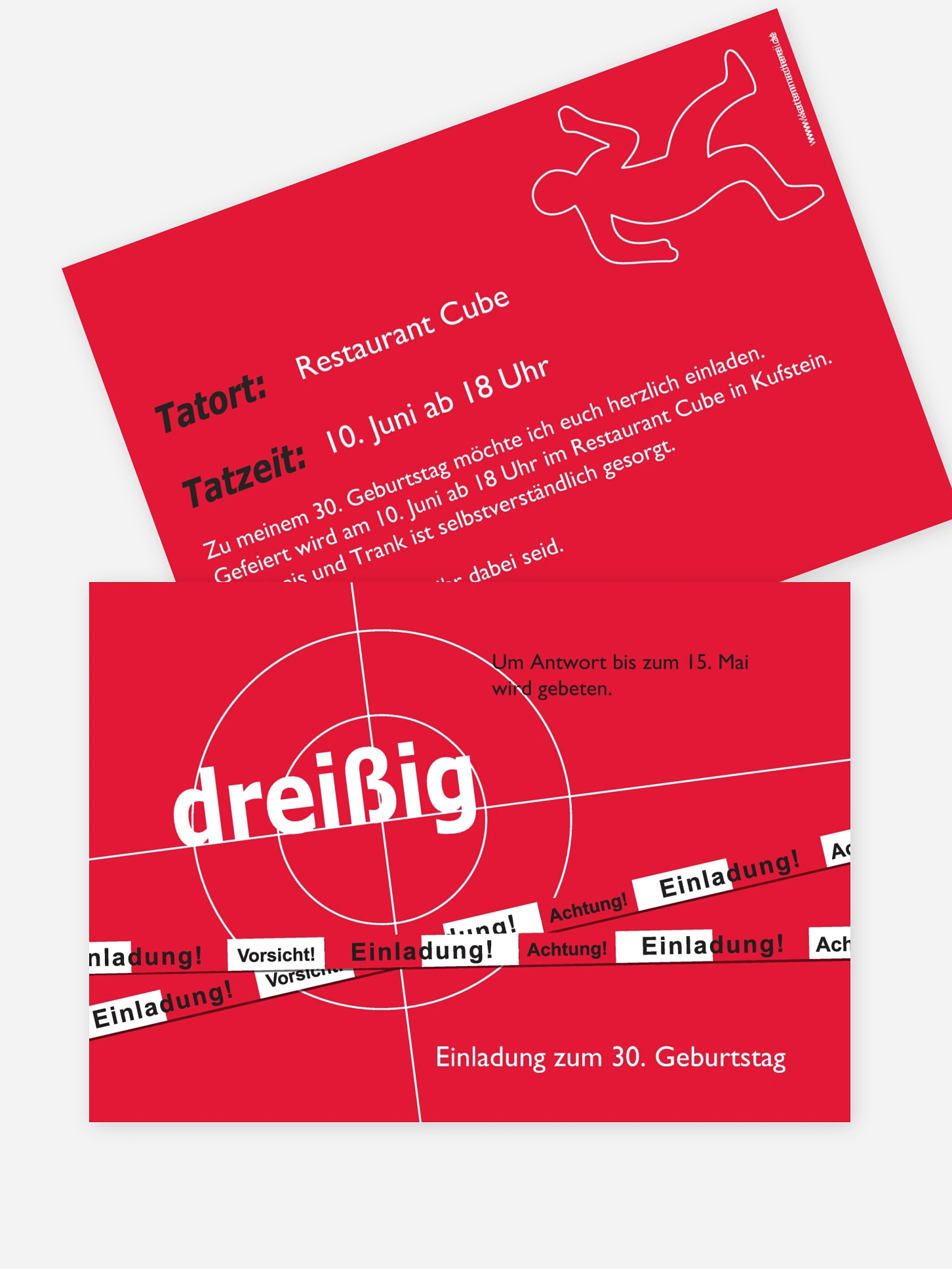 Einladung 30. Geburtstag Tatort