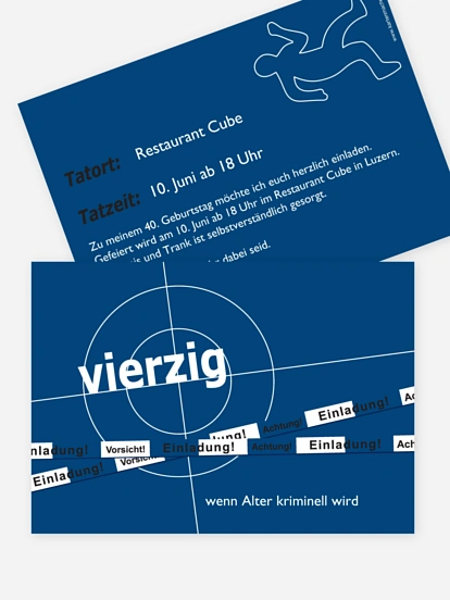 Einladung 40. Geburtstag Krimi