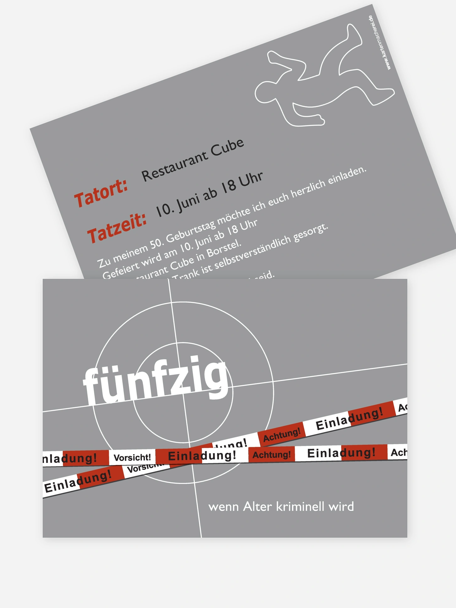Einladung 50. Geburtstag Krimi