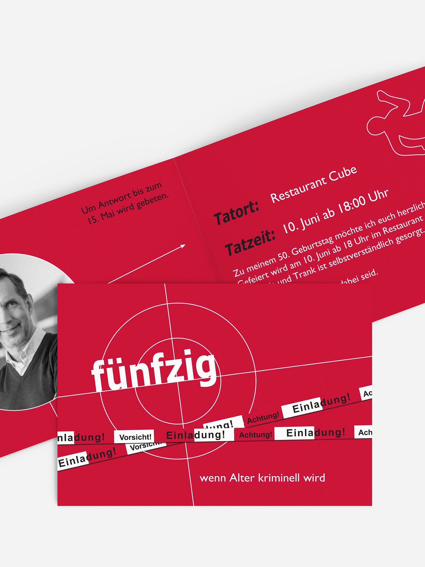 Einladung 50. Geburtstag Krimi