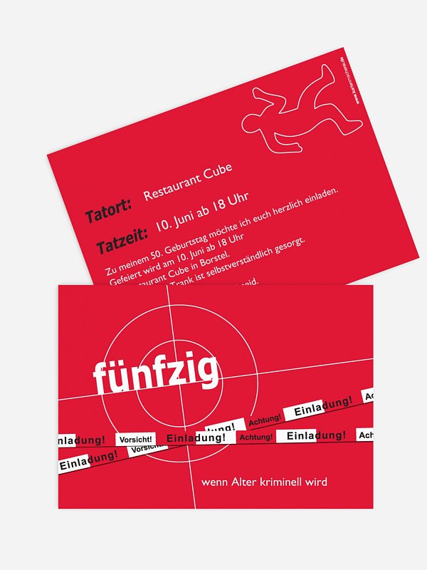 Einladung 50. Geburtstag Krimi