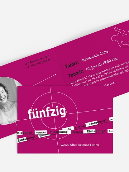 Einladung 50. Geburtstag Krimi