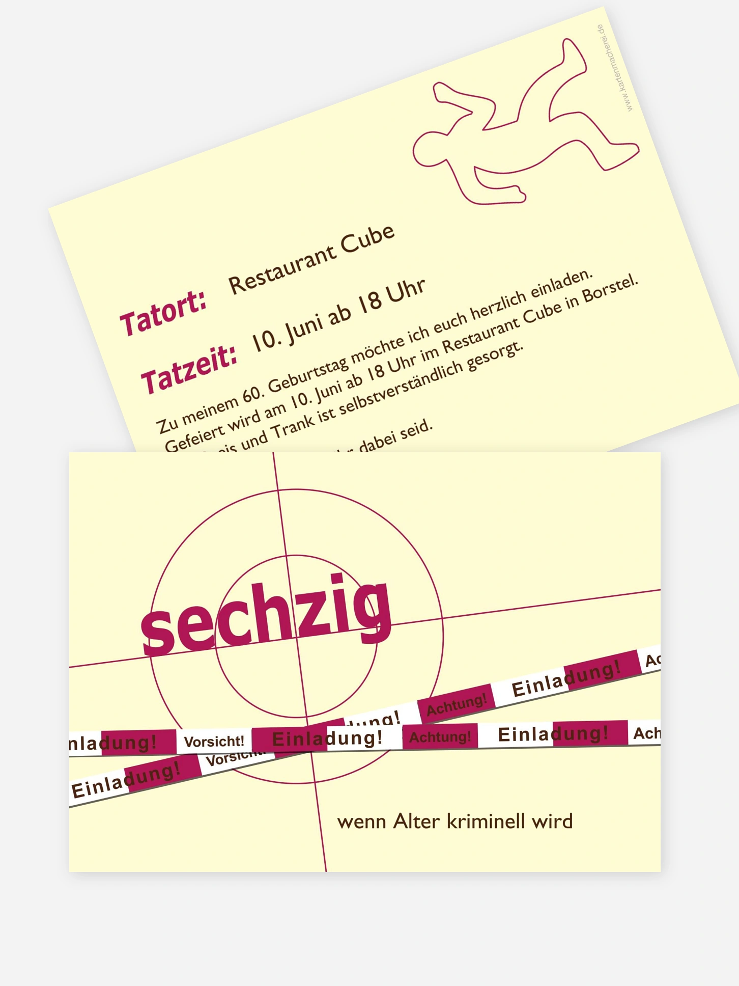 Einladung 60. Geburtstag Krimi