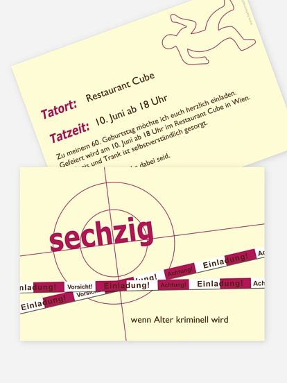 Einladung 60. Geburtstag Krimi