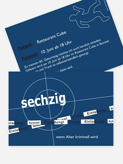 Einladung 60. Geburtstag Krimi