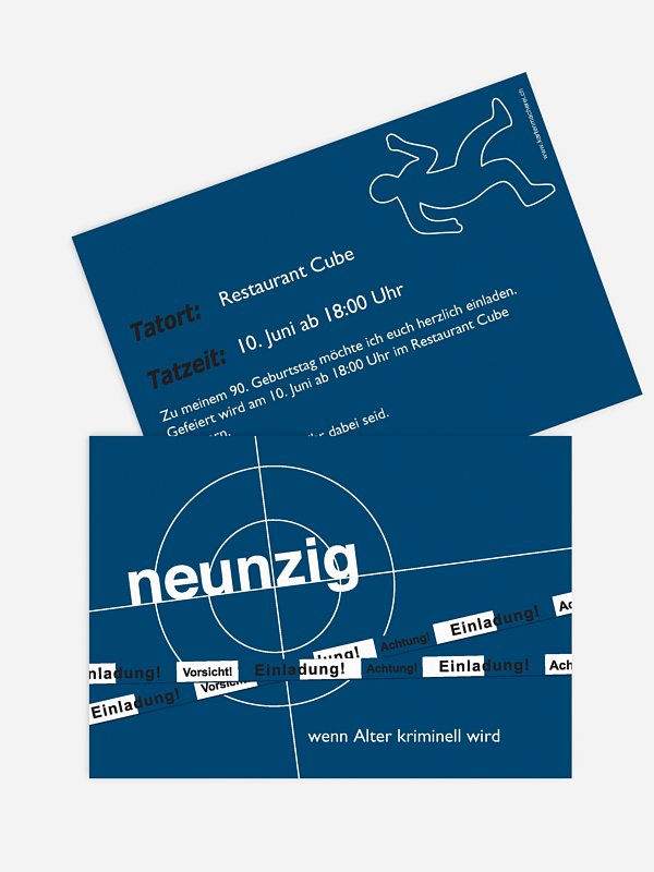 Einladung 90. Geburtstag Krimi