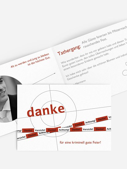 Dankeskarte Geburtstag Krimi