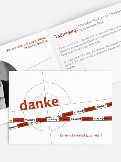 Dankeskarte Geburtstag Krimi