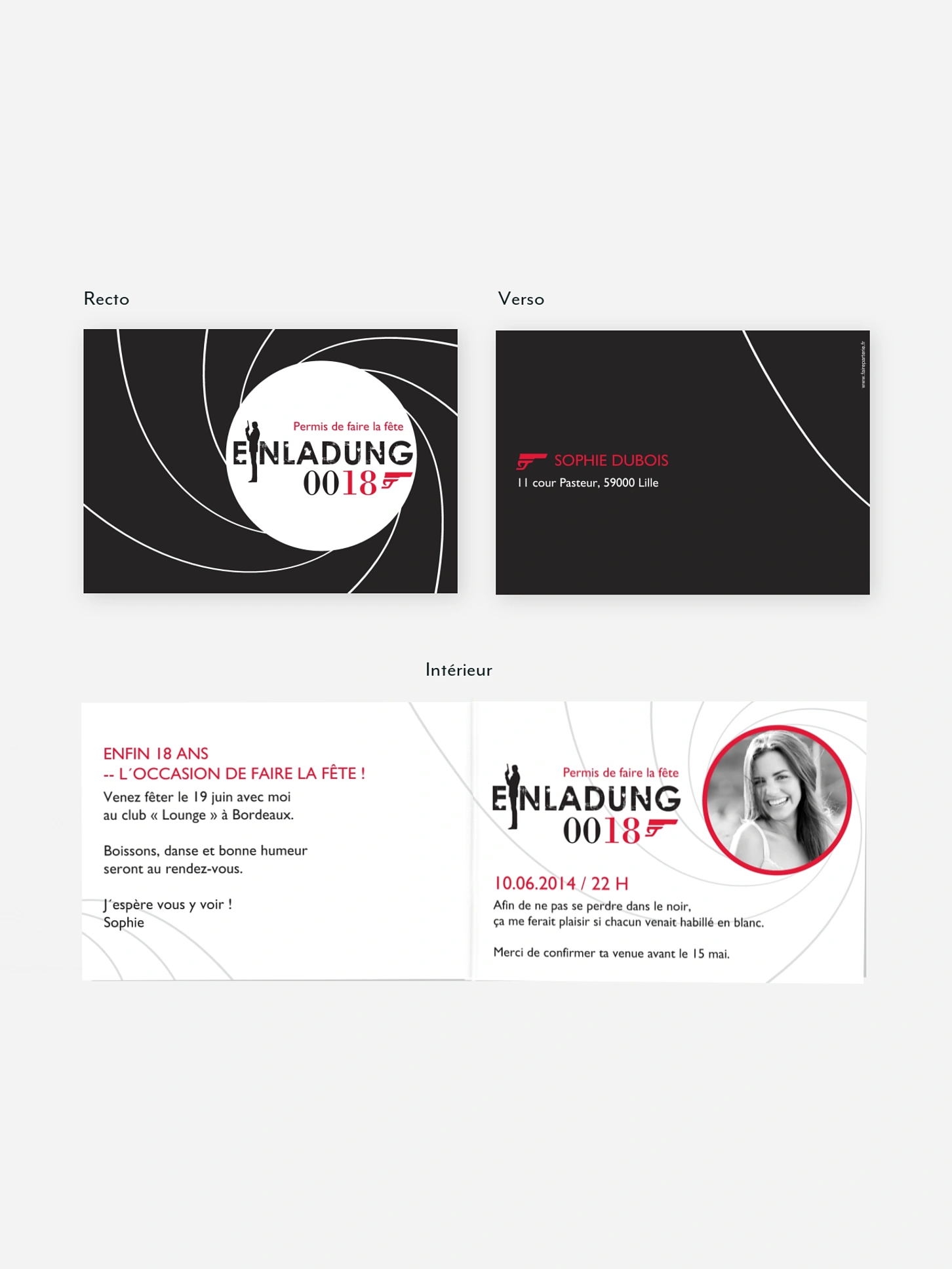 invitation anniversaire 18 Agent secret