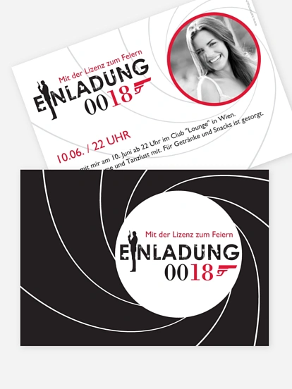 Einladung 18. Geburtstag Geheimagent