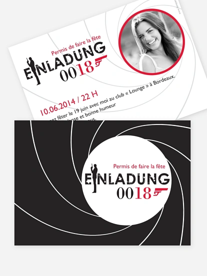 invitation anniversaire 18 Agent secret