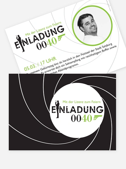 Einladung 40. Geburtstag Geheimagent