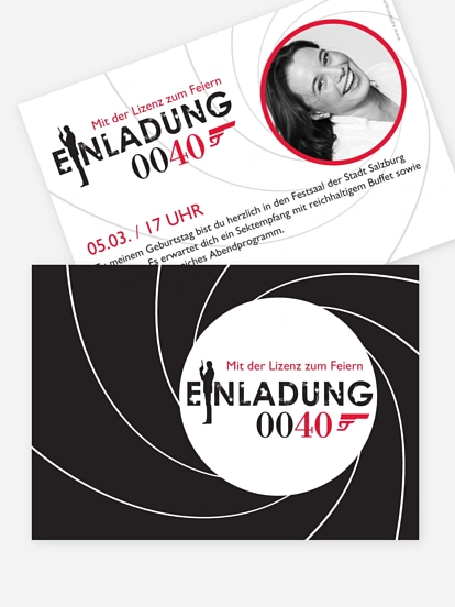 Einladung 40. Geburtstag Geheimagent