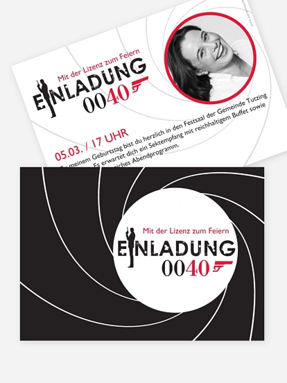 Einladung 40. Geburtstag Geheimagent