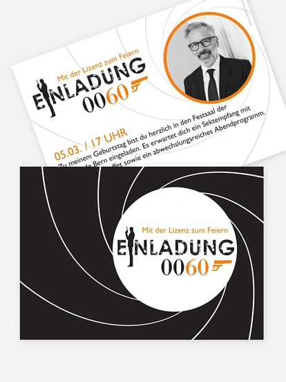 Einladung 60. Geburtstag Geheimagent