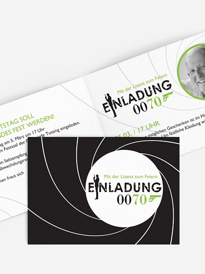 Einladung 70. Geburtstag Geheimagent