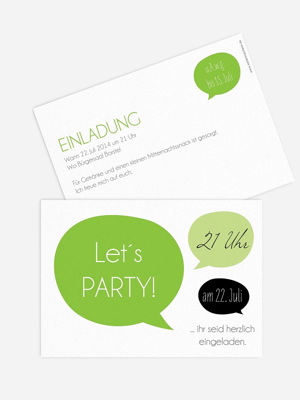 Partyeinladung Message