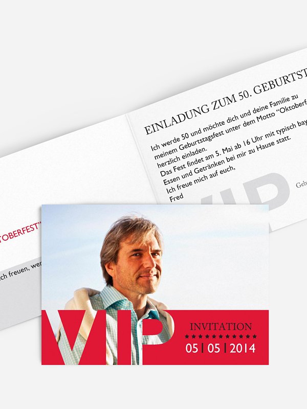 Einladung 50. Geburtstag VIP