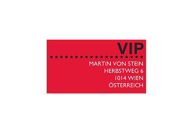 Empfängeraufkleber Geburtstag VIP