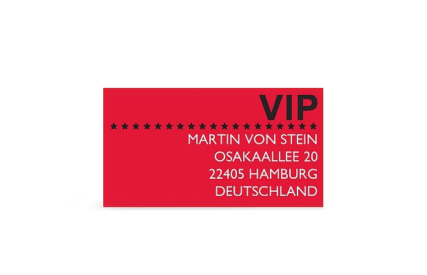Empfängeraufkleber Geburtstag VIP