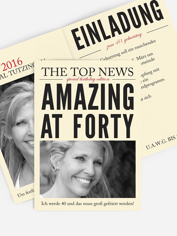 Einladung 40. Geburtstag Top News