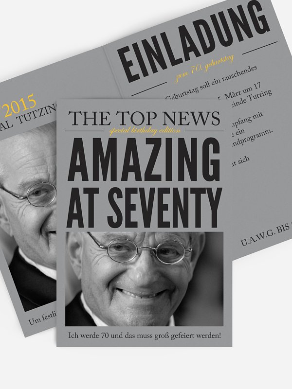 Einladung 70 Geburtstag Top News