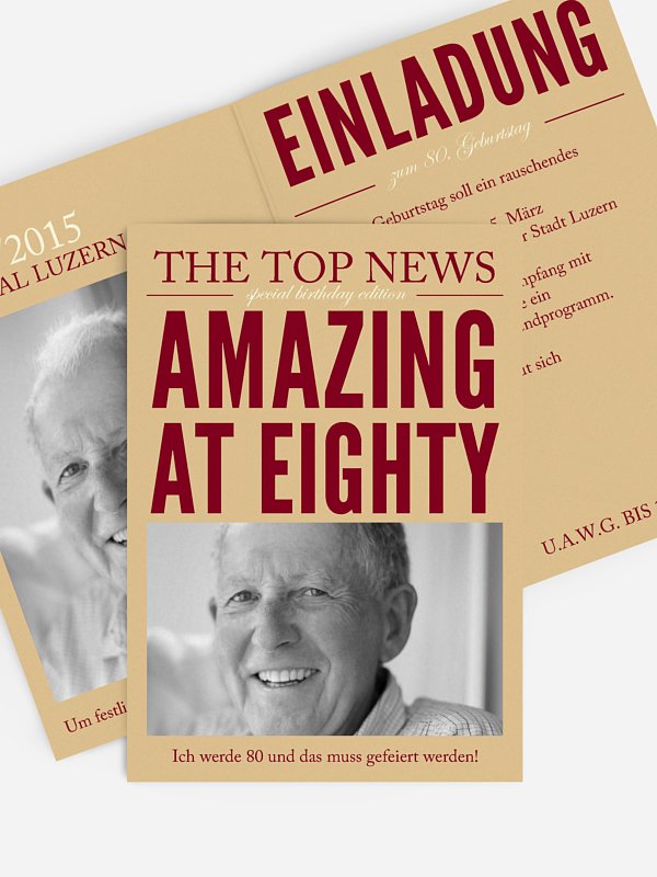 Einladung 80. Geburtstag Top News