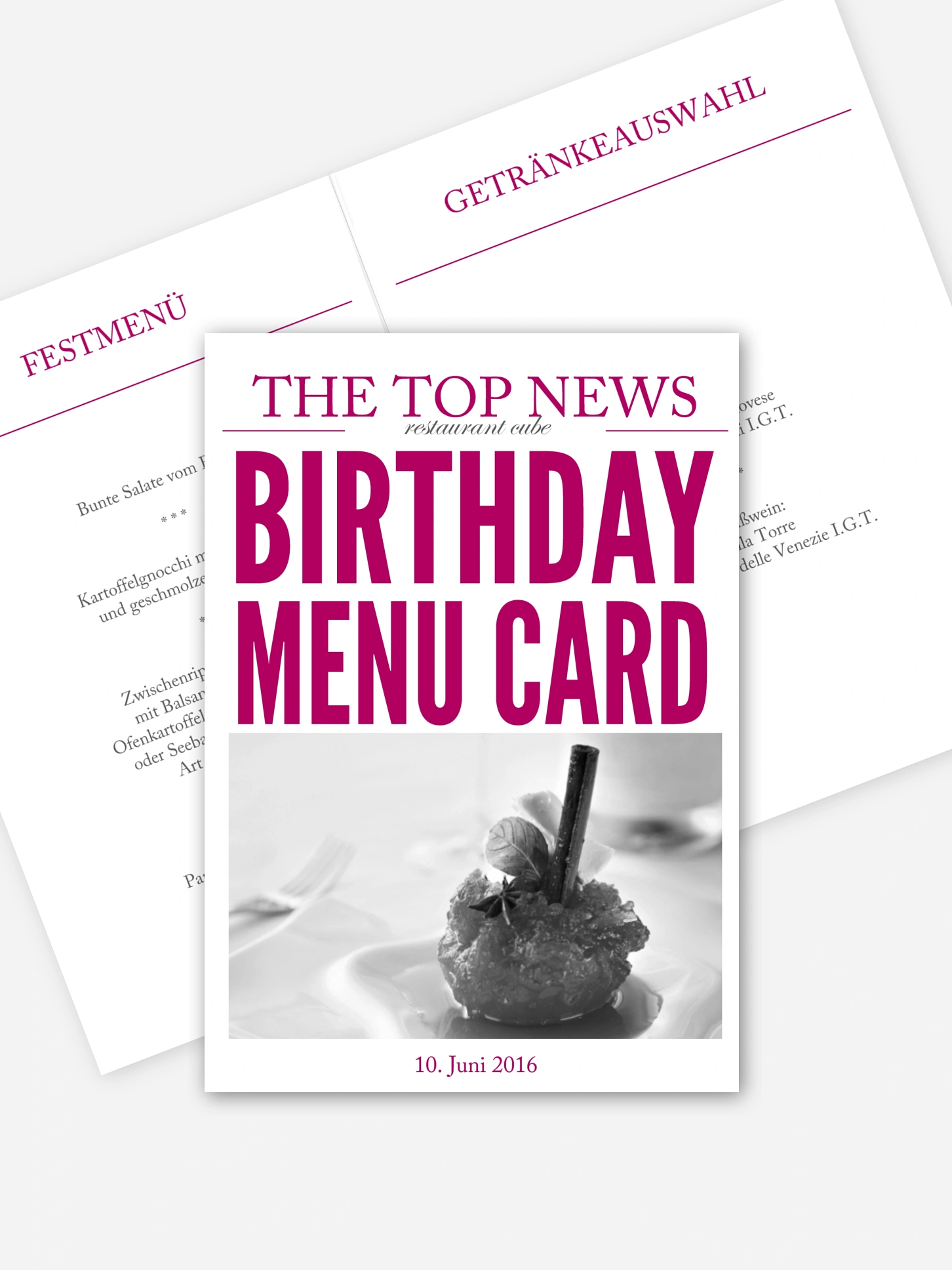 Menükarte Geburtstag Top News