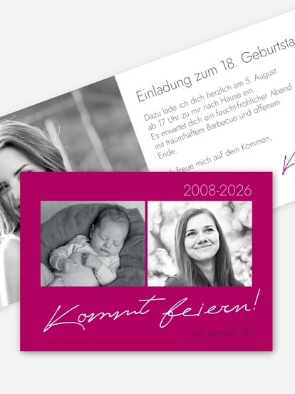 Einladung 18. Geburtstag Kommt feiern