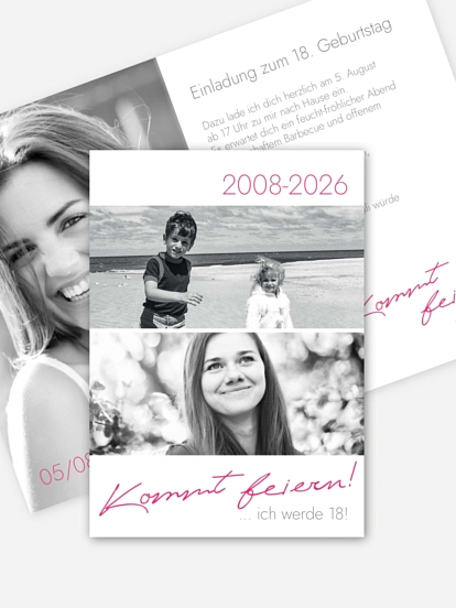 Einladung 18. Geburtstag Kommt feiern