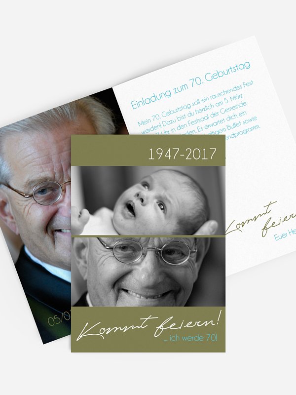 Einladung 70. Geburtstag Kommt feiern