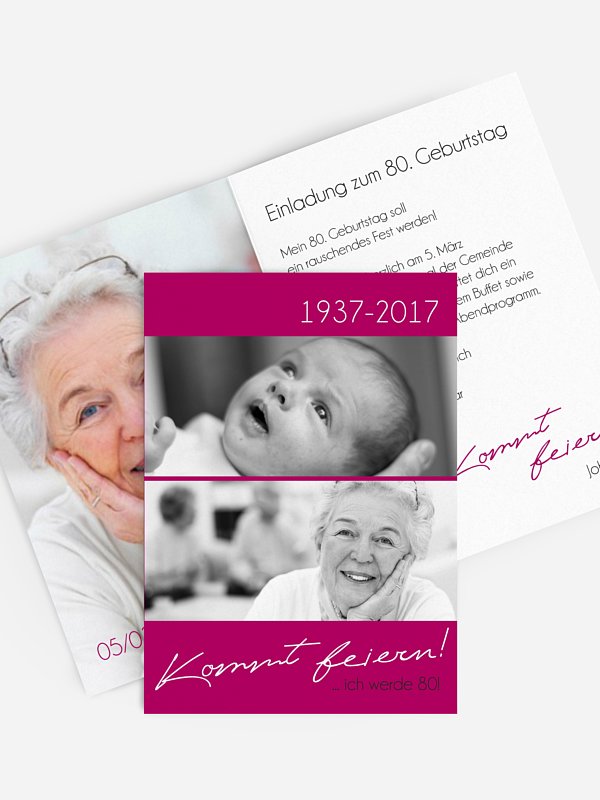 Einladung 80. Geburtstag Kommt feiern