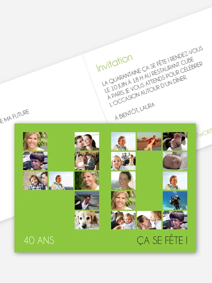 invitation anniversaire 40 Photos en nombre
