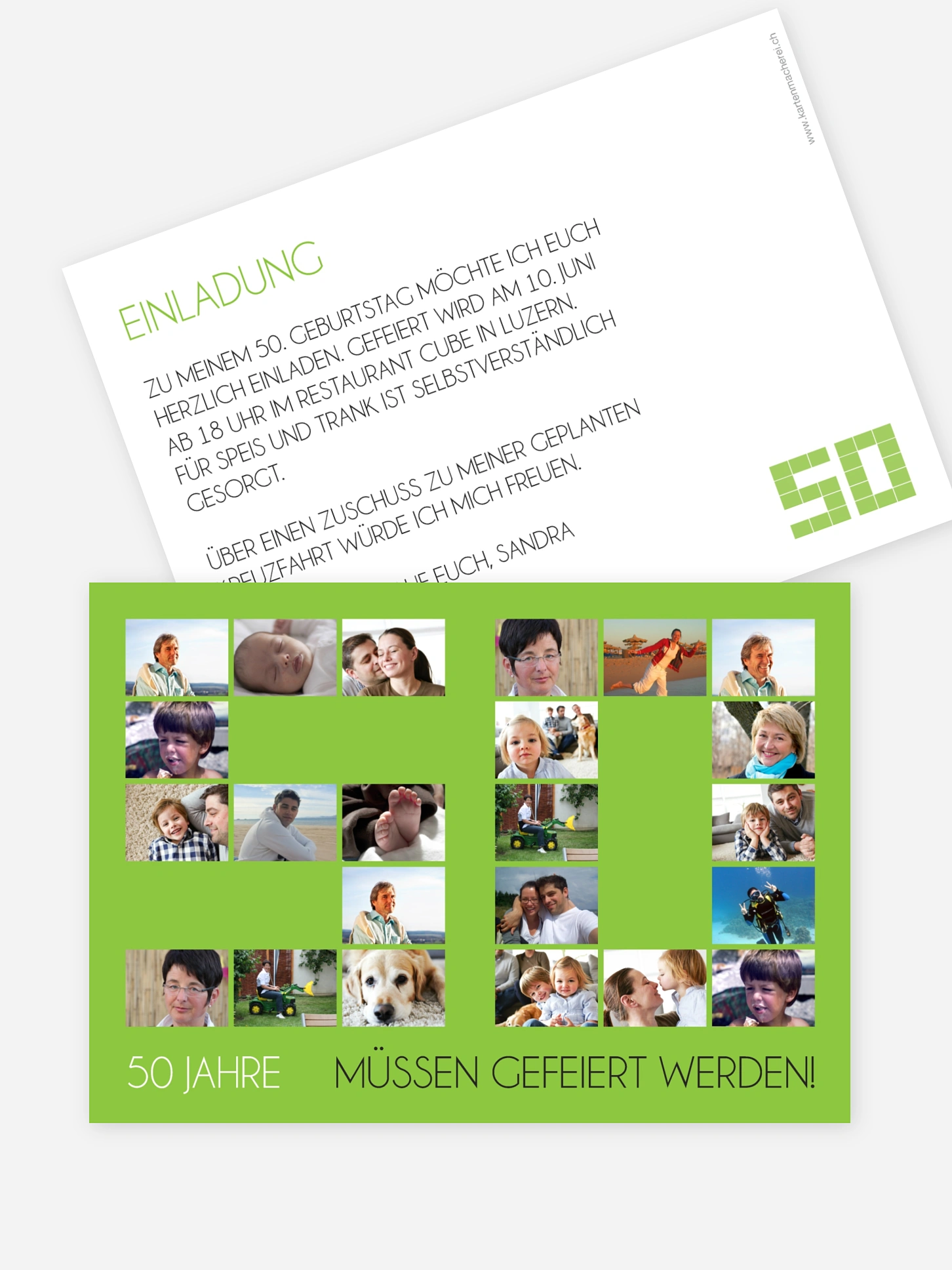 Einladung 50. Geburtstag Fotozahl