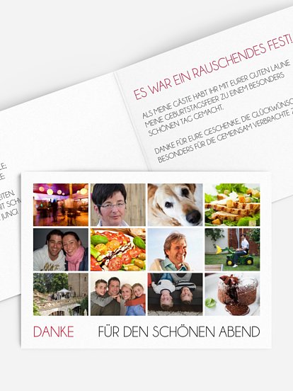 Dankeskarte Geburtstag Fotozahl