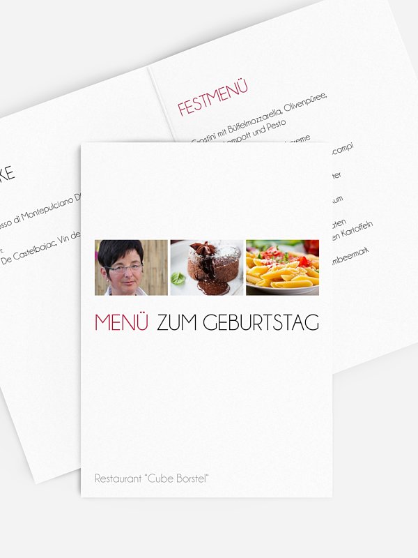 Menükarte Geburtstag Fotozahl