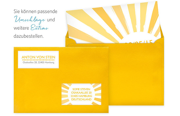 Kommunionseinladung Sonne
