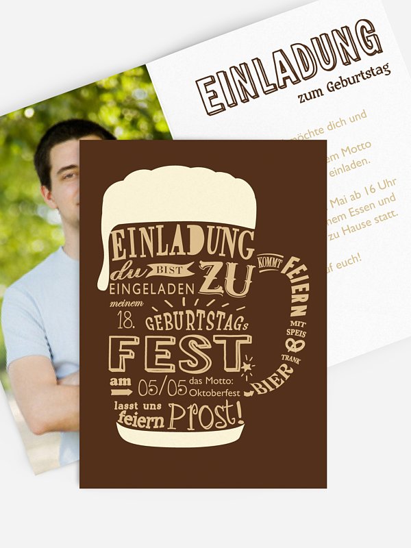 Einladung 18. Geburtstag Bierkrug